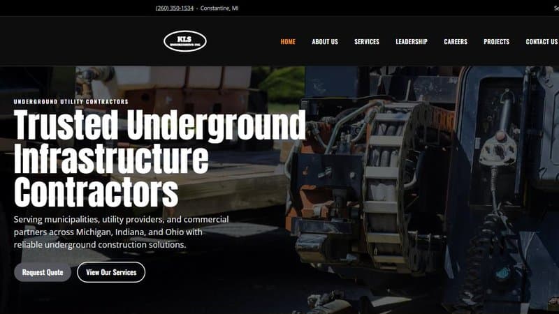 KLS Underground: Utility Contractor Website