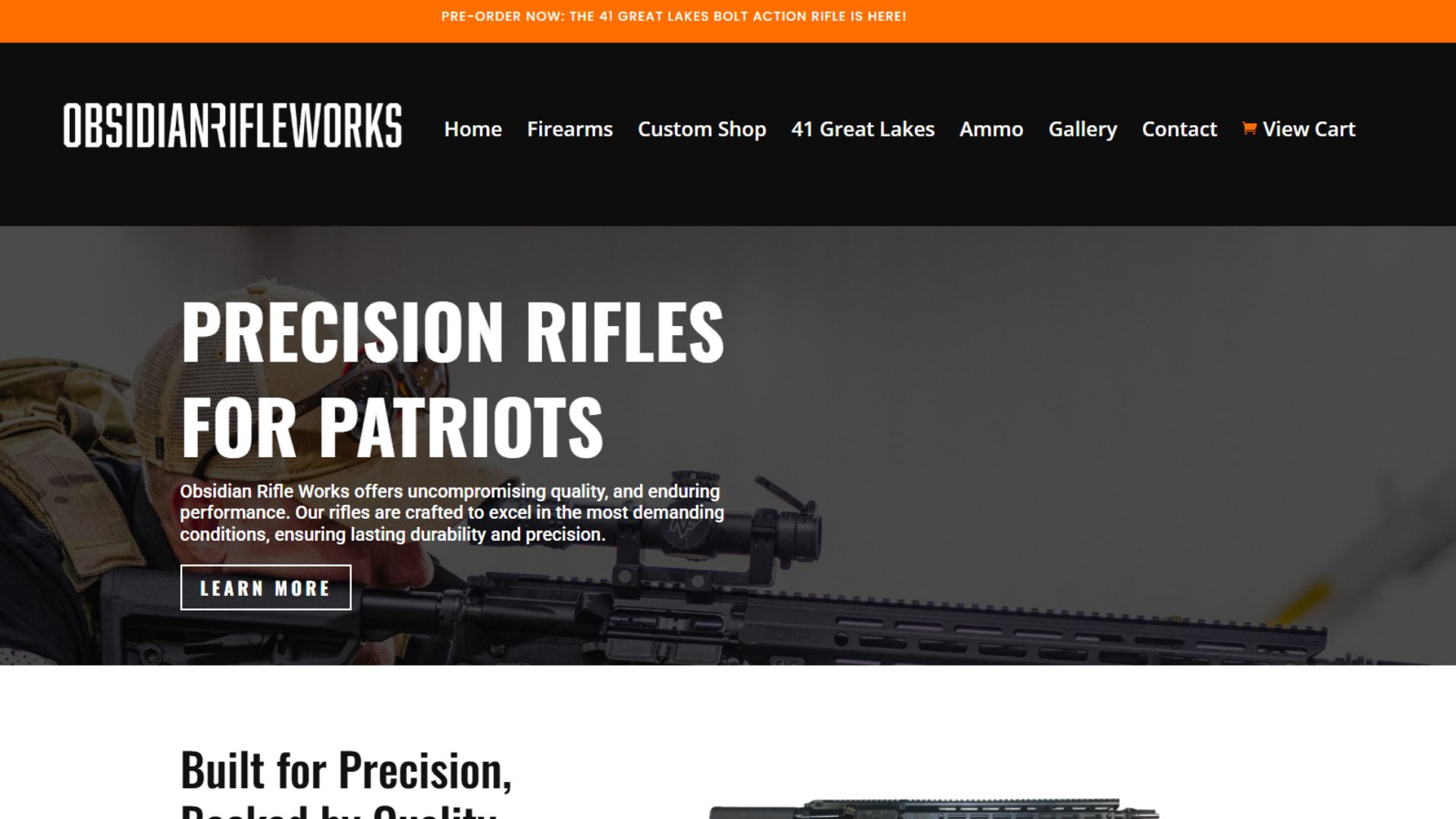 Obsidian Rifle Works — Custom Gunsmith E-Commerce